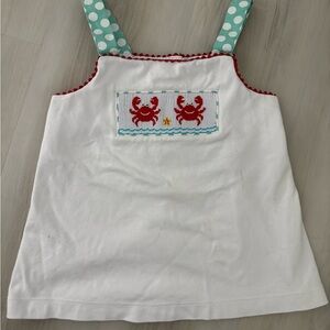 ANAVINI Hand Smocked White Crab Top